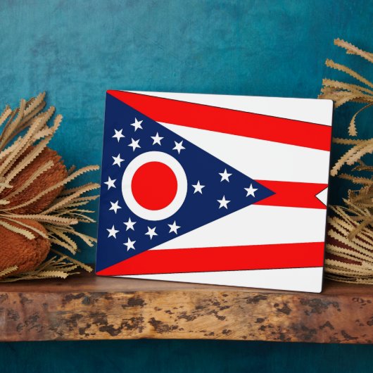 Vlaggen Plaque Ohio Fotoplaat (Zijkant)