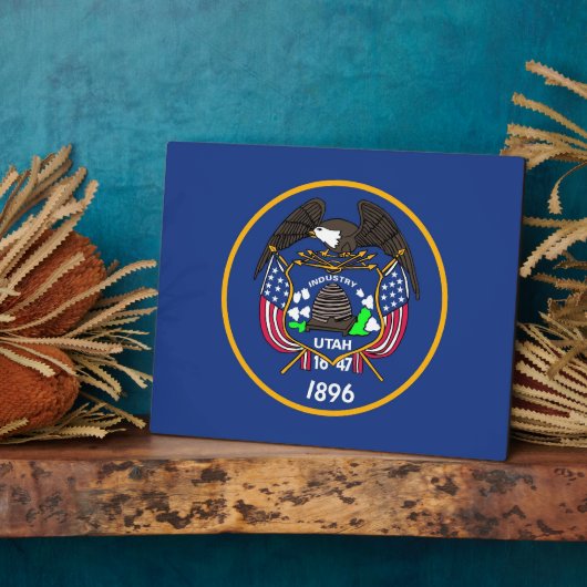 Vlaggen Plaque Utah Fotoplaat (Zijkant)