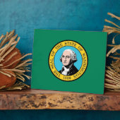 Vlaggen Plaque Washington Fotoplaat (Zijkant)