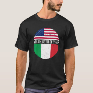  vlaggen uit de VS en Italië ja, ik ben ze allebei T-shirt