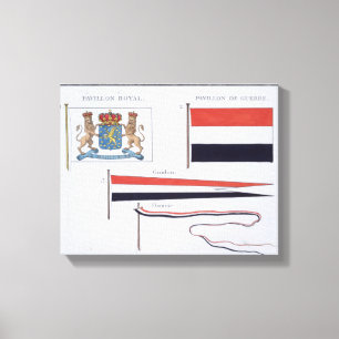 Vlaggen uit het Koninkrijk der Nederlanden, uit ee Canvas Afdruk