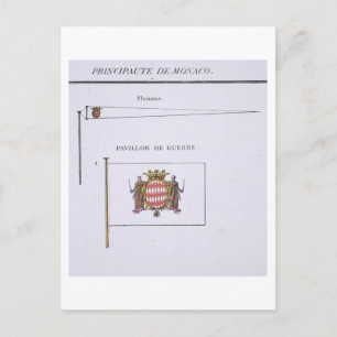 Vlaggen uit Monaco, uit een Frans boek van Vlaggen Briefkaart