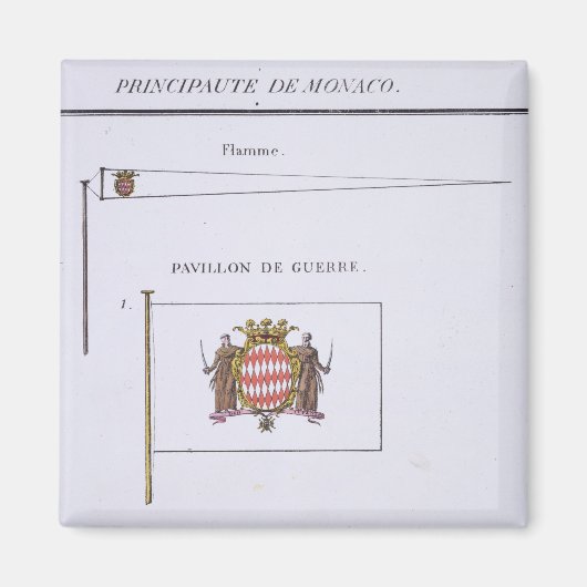 Vlaggen uit Monaco, uit een Frans boek van Vlaggen Magneet (Voorkant)