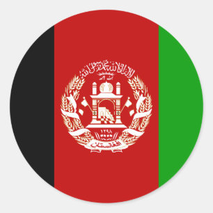 vlaggen van afghanistan ronde sticker