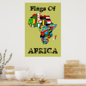Vlaggen van Afrika 36" bij 24"  Afrika vlaggenkaar Poster (Keuken)