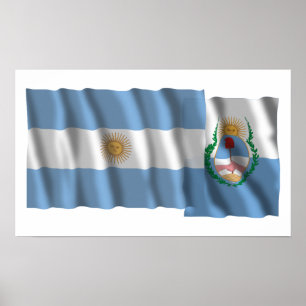 vlaggen van Argentinië en Mendoza Poster
