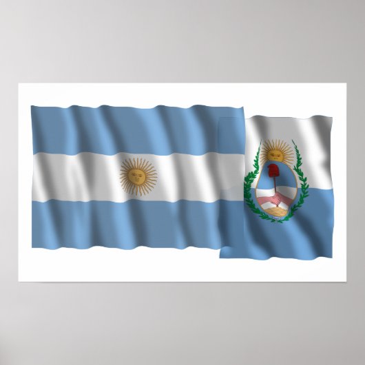 vlaggen van Argentinië en Mendoza Poster (Voorkant)