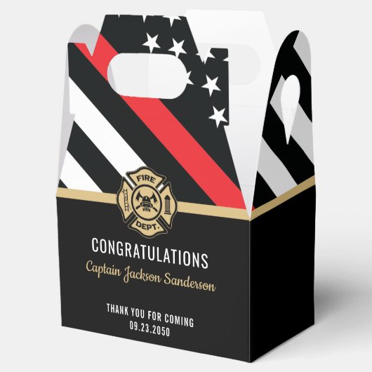 Vlaggen van brandweermannen Rood lijnvliegen Bedankdoosjes (Geopend)
