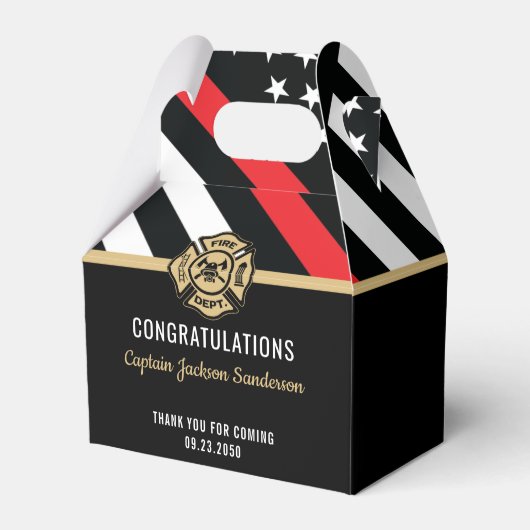 Vlaggen van brandweermannen Rood lijnvliegen Bedankdoosjes (Voorkant Zijde)
