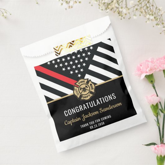 Vlaggen van brandweermannen Rood lijnvliegen Bedankzakje (Gezegeld)