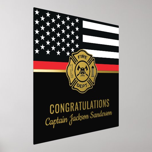 Vlaggen van brandweermannen Rood lijnvliegen Folie Afdrukken (Laagn)