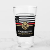 Vlaggen van brandweermannen Rood lijnvliegen Glas (Achterkant)