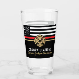 Vlaggen van brandweermannen Rood lijnvliegen Glas