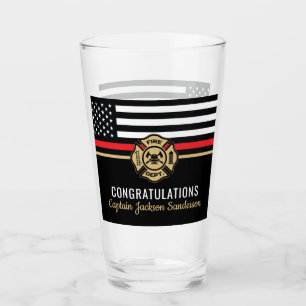 Vlaggen van brandweermannen Rood lijnvliegen Glas