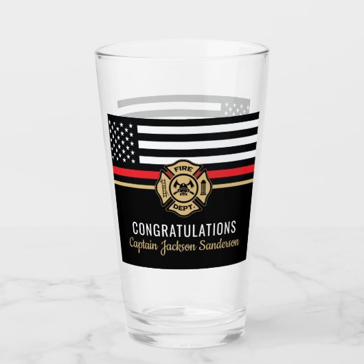 Vlaggen van brandweermannen Rood lijnvliegen Glas (Voorkant)