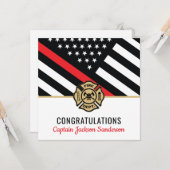 Vlaggen van brandweermannen Rood lijnvliegen Kaart (Voorkant / Achterkant in situ)