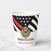 Vlaggen van brandweermannen Rood lijnvliegen Papieren Bekers (Achterkant)