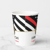 Vlaggen van brandweermannen Rood lijnvliegen Papieren Bekers (Rechts)