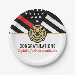 Vlaggen van brandweermannen Rood lijnvliegen Papieren Bordje