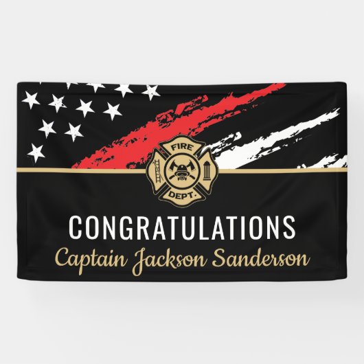 Vlaggen van brandweermannen Rood lijnvliegen Spandoek (Horizontaal)