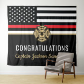 Vlaggen van brandweermannen Rood lijnvliegen Wandkleed (In Situ (horizontaal))