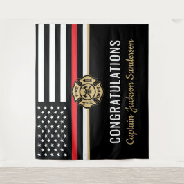 Vlaggen van brandweermannen Rood lijnvliegen Wandkleed