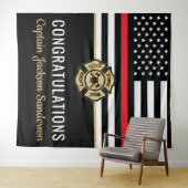 Vlaggen van brandweermannen Rood lijnvliegen Wandkleed (In Situ (horizontaal))