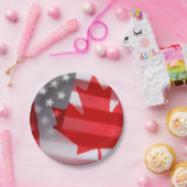 vlaggen van Canada en Amerika Papieren Bordje (Feest)