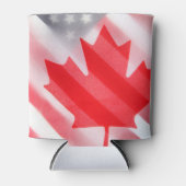 vlaggen van Canada en de Verenigde Staten Blikjeskoeler (Voorkant)
