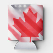 vlaggen van Canada en de Verenigde Staten Blikjeskoeler (Achterkant)