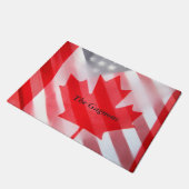 vlaggen van Canada en de Verenigde Staten Deurmat (Schuin)