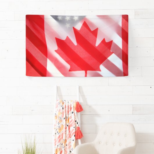 vlaggen van Canada en de Verenigde Staten Spandoek (Insitu)