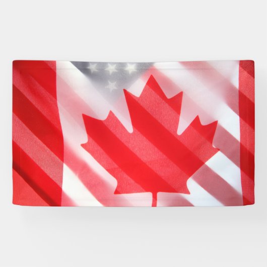 vlaggen van Canada en de Verenigde Staten Spandoek (Horizontaal)