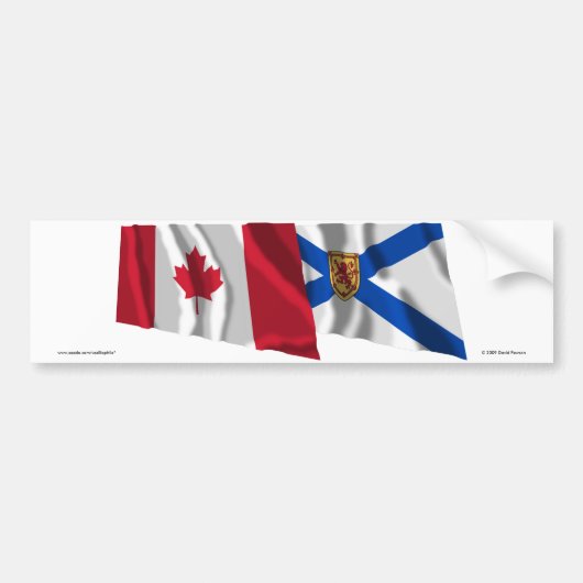 Vlaggen van Canada en Nova Scotia Bumpersticker (Voorkant)