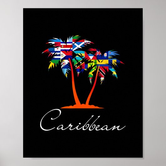 Vlaggen van Caribische eilanden Poster (Voorkant)