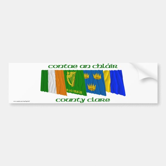 Vlaggen van County Clare Bumpersticker (Voorkant)