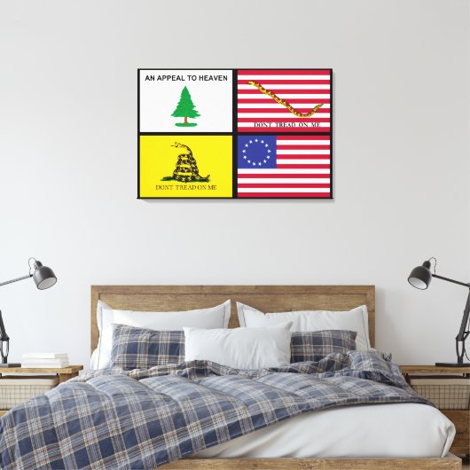 Vlaggen van de Amerikaanse revolutie Canvas Afdruk (Insitu (Slaapkamer))