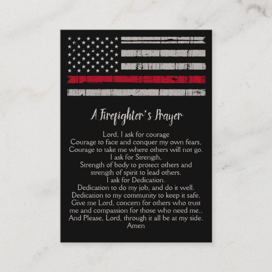 Vlaggen van de brandweerman met dunne rode lijn visitekaartje (Voorkant)