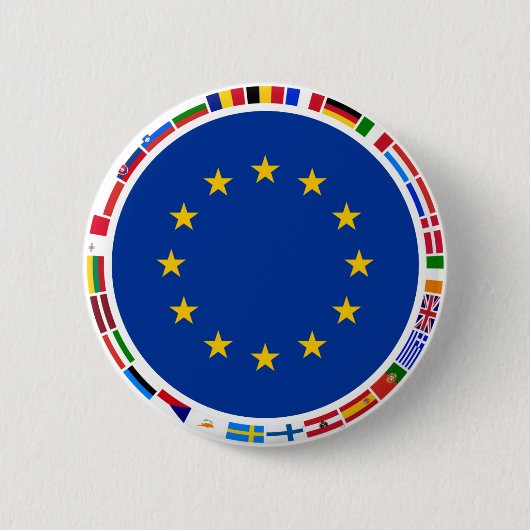 Vlaggen van de Europese Unie Ronde Button 5,7 Cm (Voorkant)