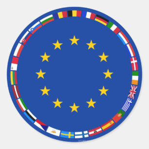 Vlaggen van de Europese Unie Ronde Sticker