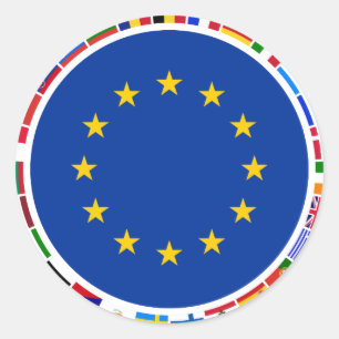 Vlaggen van de Europese Unie Ronde Sticker