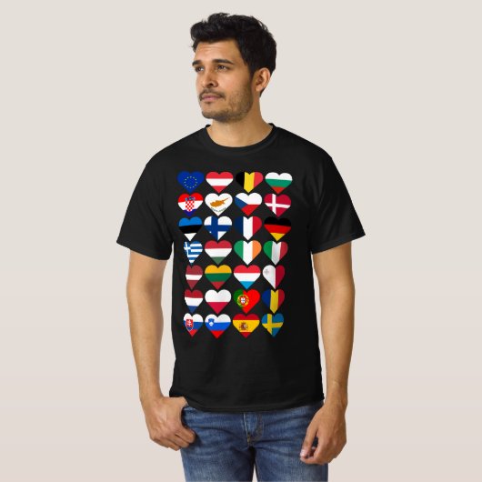 Vlaggen van de Europese Unie T-shirt (Voorkant volledig)