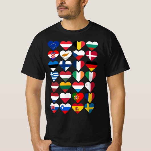 Vlaggen van de Europese Unie T-shirt (Voorkant)