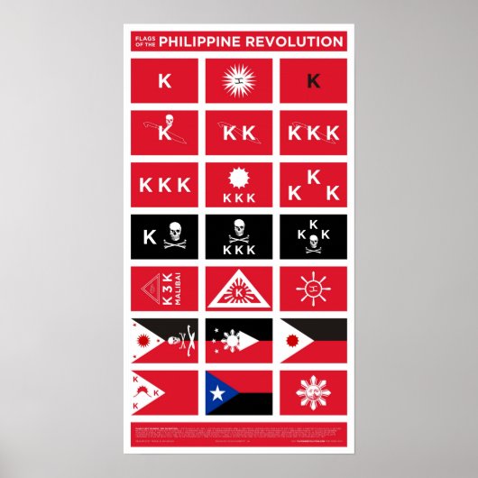Vlaggen van de Filipijnse revolutie - klein Poster (Voorkant)