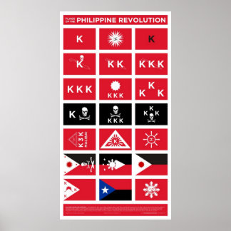 Vlaggen van de Filipijnse revolutie - reuzenleider Poster