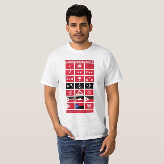 Vlaggen van de Filipijnse revolutie T-shirt (Voorkant volledig)