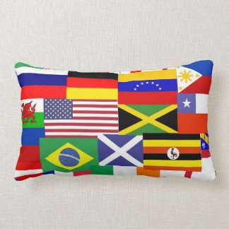 Vlaggen van de internationale collage kussen