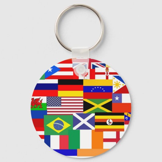 Vlaggen van de internationale collage sleutelhanger (Voorkant)