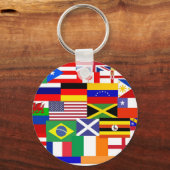 Vlaggen van de internationale collage sleutelhanger (Voorkant)
