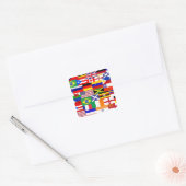 Vlaggen van de internationale collage vierkante sticker (Envelop)